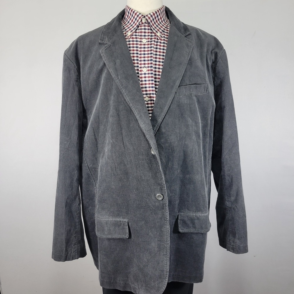 Old Navy Men's Sport‎ Coat Blazer Two Button Gray Corduroy Cotton Size XXXL